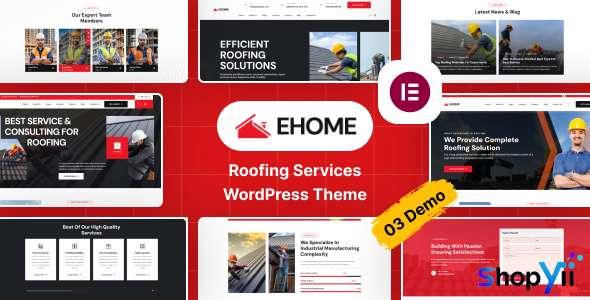 Ehome v1.0 - Roofing Services WordPress Theme