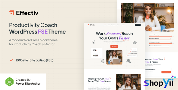 Effectiv v1.0 – Productivity Coach & Mentor FSE WordPress Theme