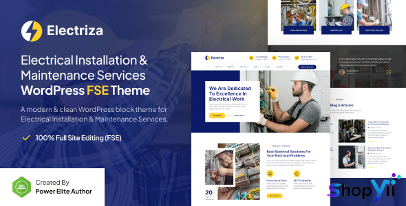 Electriza v1.0 – Electrical Installation & Maintenance Services FSE WordPress Theme