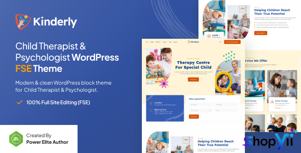 Kinderly v1.0.0 – Child Therapist & Psychologist FSE WordPress Theme