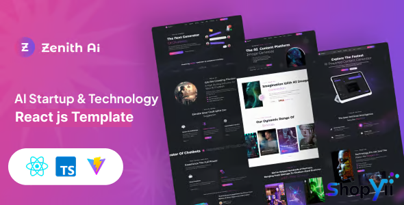 Zenith AI - AI Startup & Technology React JS Template