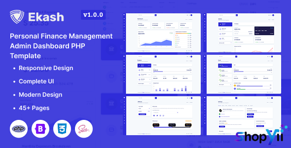 Ekash - Personal Finance Management Admin Dashboard PHP Template