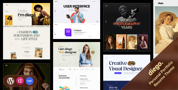 Diego v1.1.1 - Creative Personal Portfolio & Resume WordPress Theme + RTL