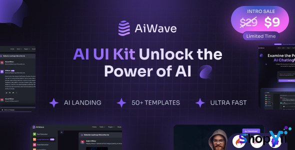 Aiwave AI SaaS Website + Dashboard UI CodeIgniter Kit