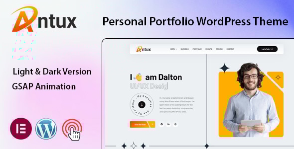 Antux v1.0 - Personal Portfolio WordPress Theme
