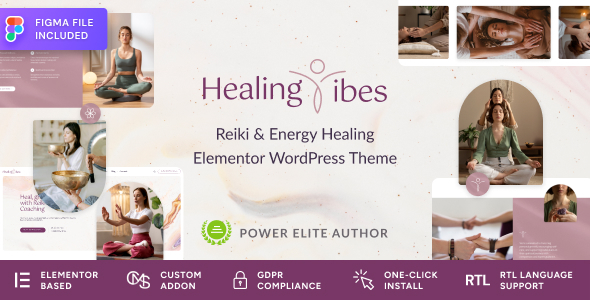 Healing Vibes v1.1.0 - Reiki Healing & Meditation Coaching WordPress Theme