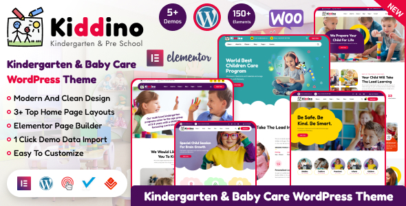 Kiddino v1.2.3 - Kids & Kindergarten WordPress Theme