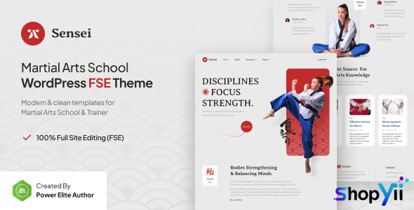 Sensei v1.0.1 - Martial Arts Club & Trainer FSE WordPress Theme