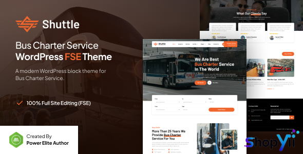 Shuttle v1.0.0 – Bus Charter Service FSE WordPress Theme