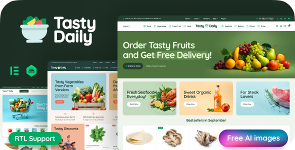Tasty Daily v1.21.1 - Grocery Store & Food WooCommerce Theme