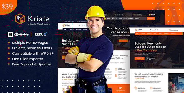 Kriate v1.2.7 - Industrial Construction Multipurpose WordPress Theme