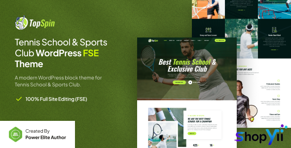 TopSpin v1.0.0 – Tennis School & Sports Club FSE WordPress Theme