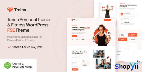 Treina v1.0 – Personal Trainer & Fitness FSE WordPress Theme
