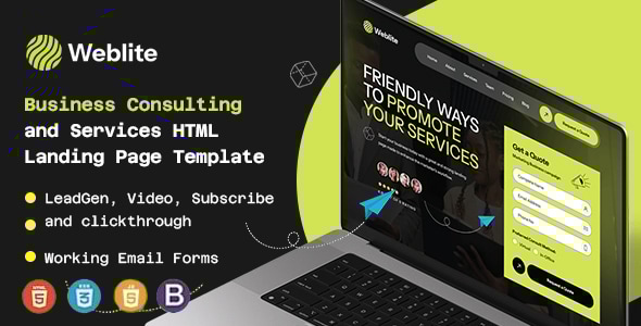 Weblite - Creative Business Consulting and Services HTML Landing Page Template