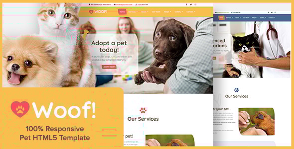 Woof! v2.0 - Pet HTML5 Template