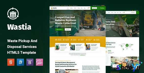 Wastia - Waste Pickup And Disposal Services HTML5 Template