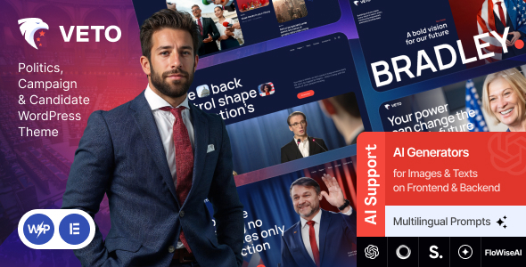 Veto v1.0 - Politics, Campaign & Candidate WordPress Theme