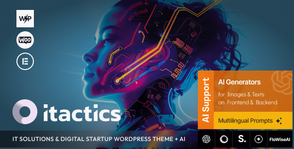 ITactics v1.0 - IT Solutions & Digital Startup WordPress Theme + AI