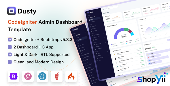Dusty - Codeigniter Admin & Dashboard Template