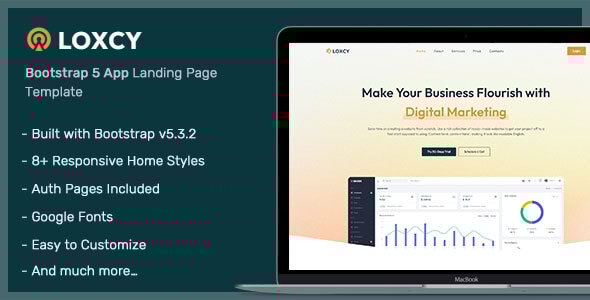 Loxcy - Landing Page Template