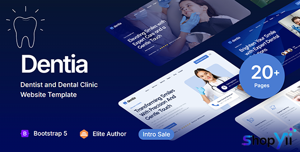 Dentia - Dentist & Dental Clinic Website Template