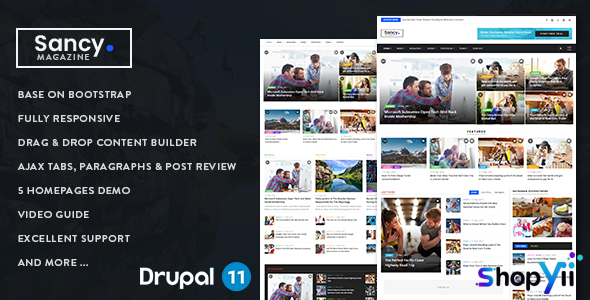 Sancy - Responsive Magazine News Drupal 11 Theme