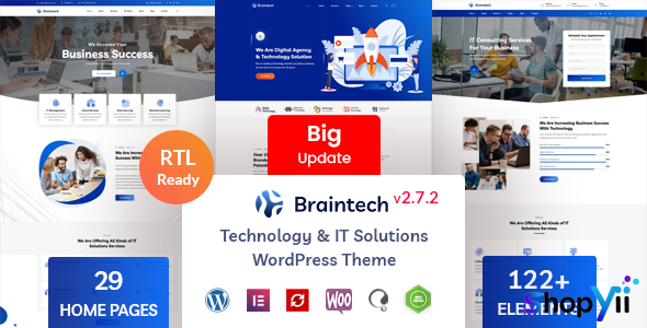 Braintech v2.7.2 - Technology & IT Solutions WordPress Theme