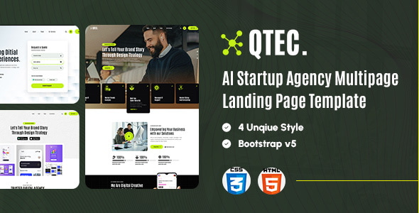 Qtech - AI Agency Startup HTML Landing Page Template