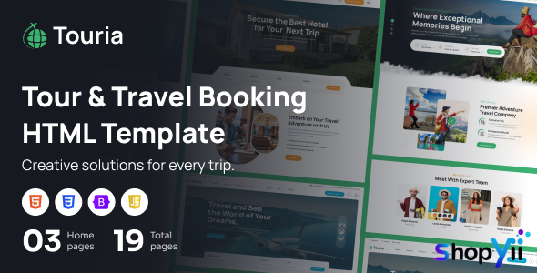 Touria - Tour & Travel Booking HTML Template