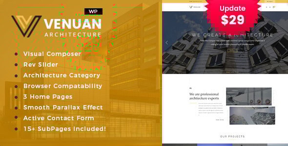 Venuan v2.0 - Architecture Design WordPress Theme