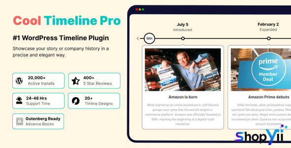 Cool Timeline Pro 4.8.12 – Horizontal & Vertical Timeline Plugin For WordPress