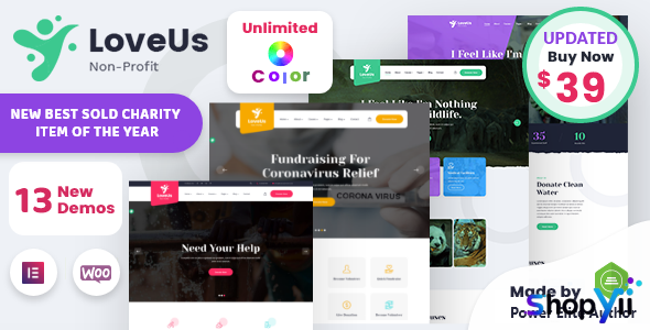 Loveus v3.8 - NonProfit Charity WordPress Theme