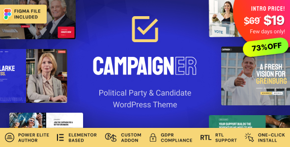 Campaigner v1.0.1 - Political Candidate & Election WordPress Theme