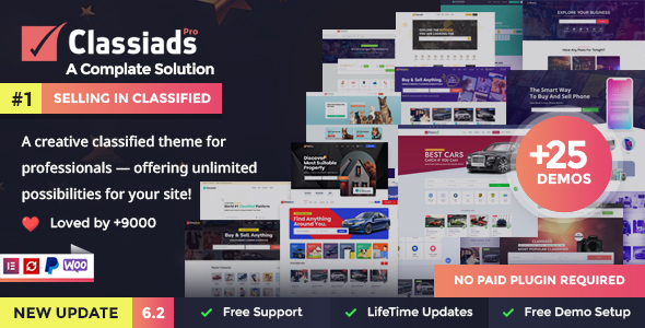 Classiads v6.2 - Classified Ads WordPress Theme