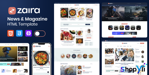 Zaira - News Magazine HTML Template + RTL