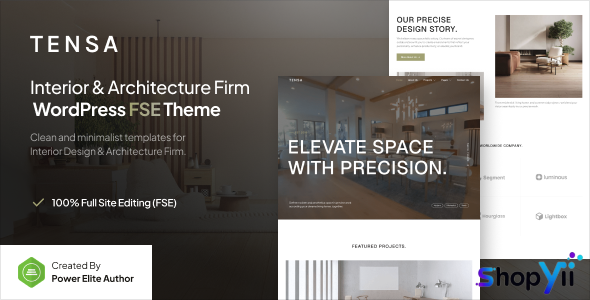 Tensa v1.0.1 - Interior Design & Architecture Firm FSE WordPress Theme