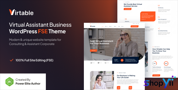Virtable v1.0.1 – Virtual Assistant Business FSE WordPress Theme